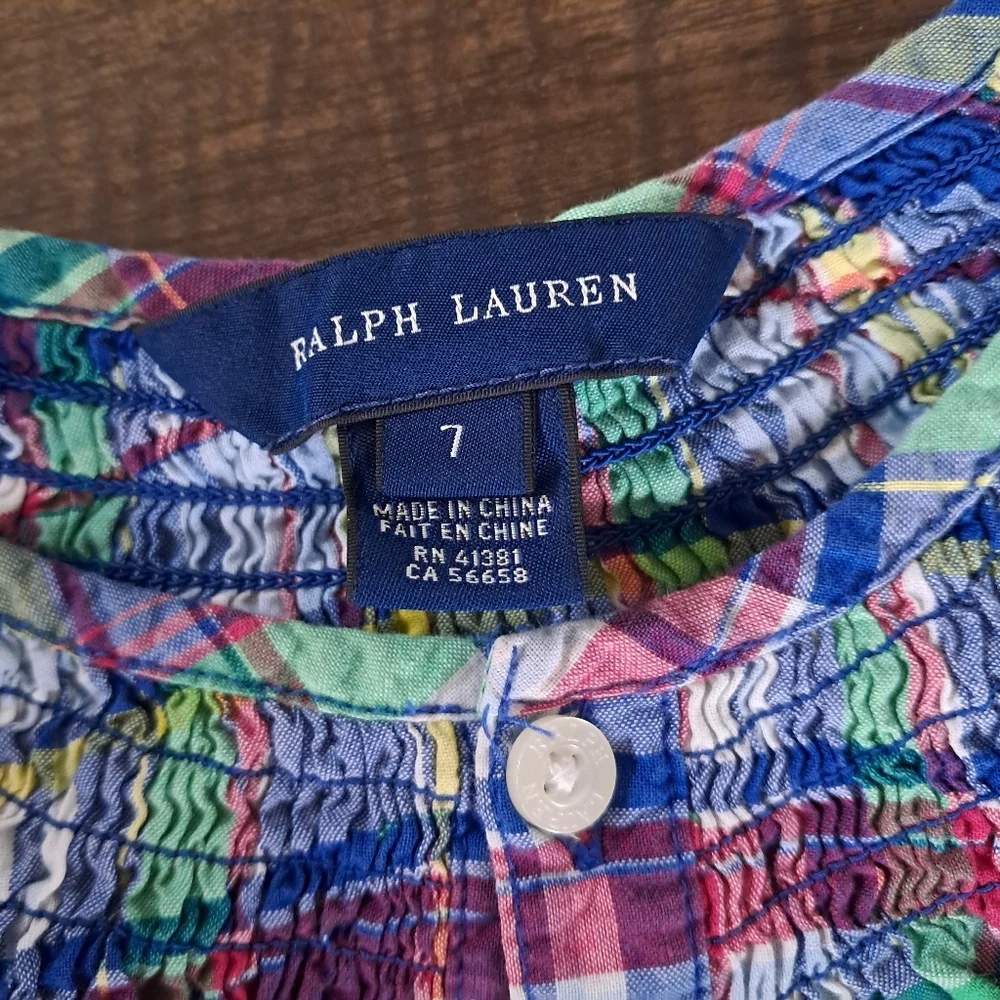 Ralph Lauren Blue Plaid Dress Size 7